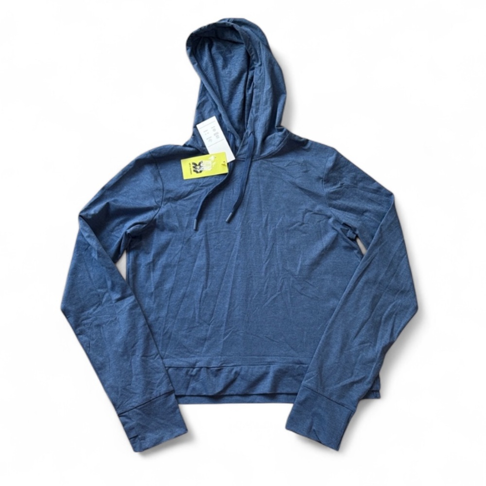 NWT All In Motion Blue Soft Lightweight Hooded Long Sleeve Size XS